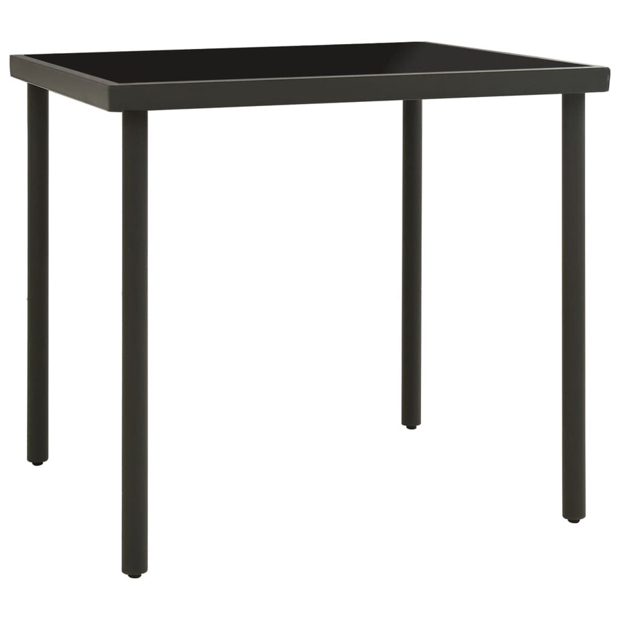 Tuintafel 80X80X72 Cm Glas En Staal Kleurig Antraciet