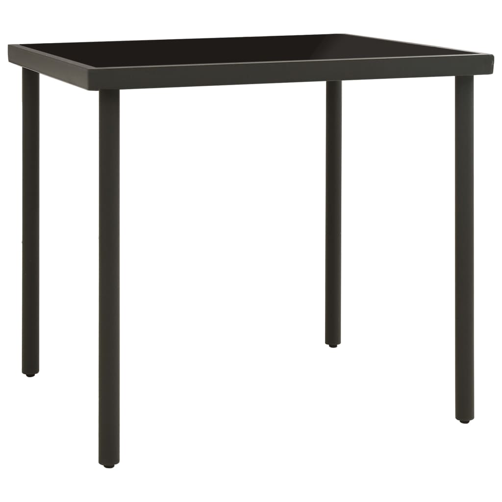 Tuintafel 80X80X72 Cm Glas En Staal Kleurig Antraciet