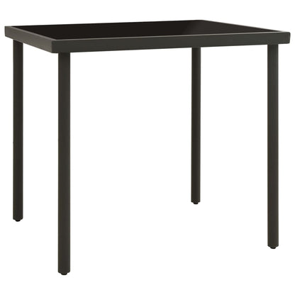 Tuintafel 80X80X72 Cm Glas En Staal Kleurig Antraciet