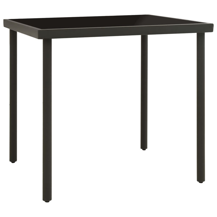 Tuintafel 80X80X72 Cm Glas En Staal Kleurig Antraciet