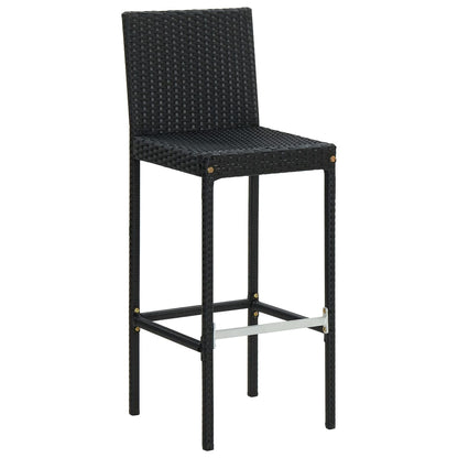 Tuinbarkrukken Met Kussens Poly Rattan 2 Zwart