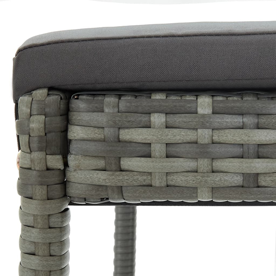 Tuinbarkrukken Met Kussens Poly Rattan 2 Grijs