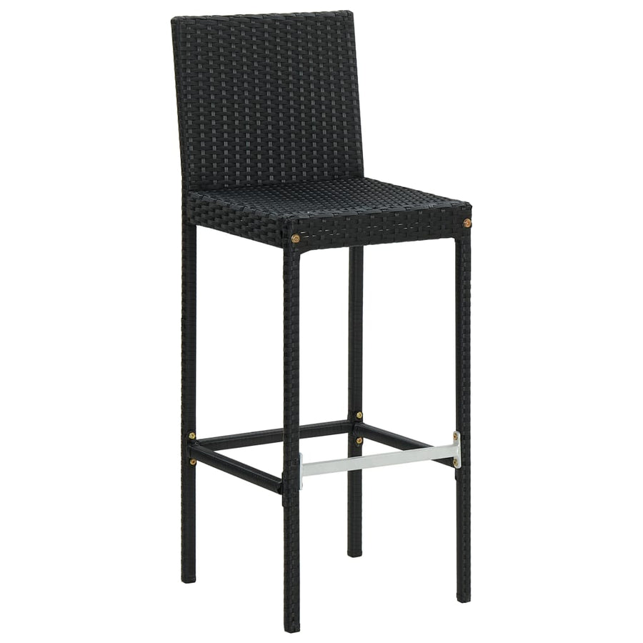 Tuinbarkrukken Met Kussens Poly Rattan 4 Zwart