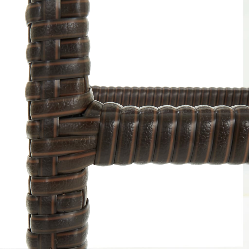 Barkrukken Met Kussens Poly Rattan 2 Bruin