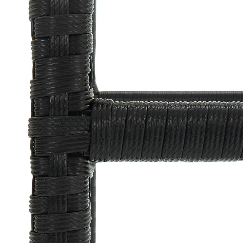 Barkrukken Met Kussens Poly Rattan 2 Zwart