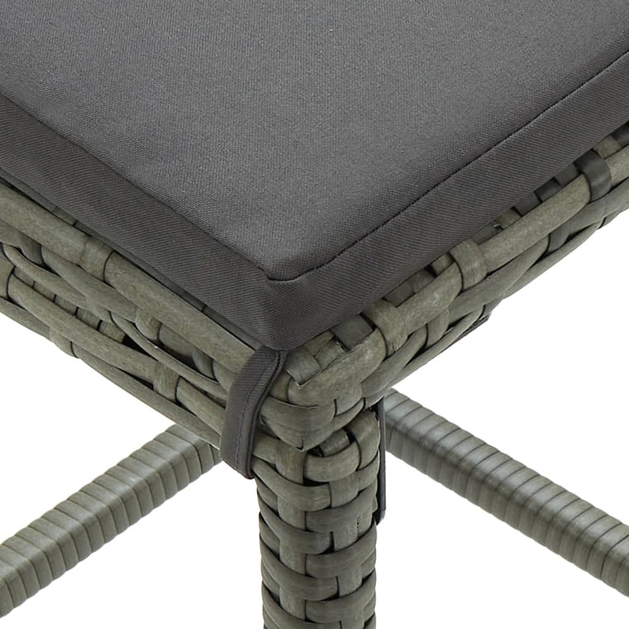 Barkrukken Met Kussens Poly Rattan 2 Grijs