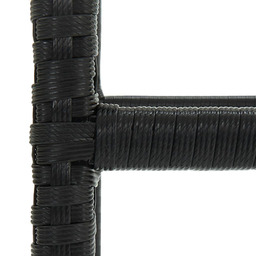 Barkrukken Met Kussens 3 St Poly Rattan Zwart
