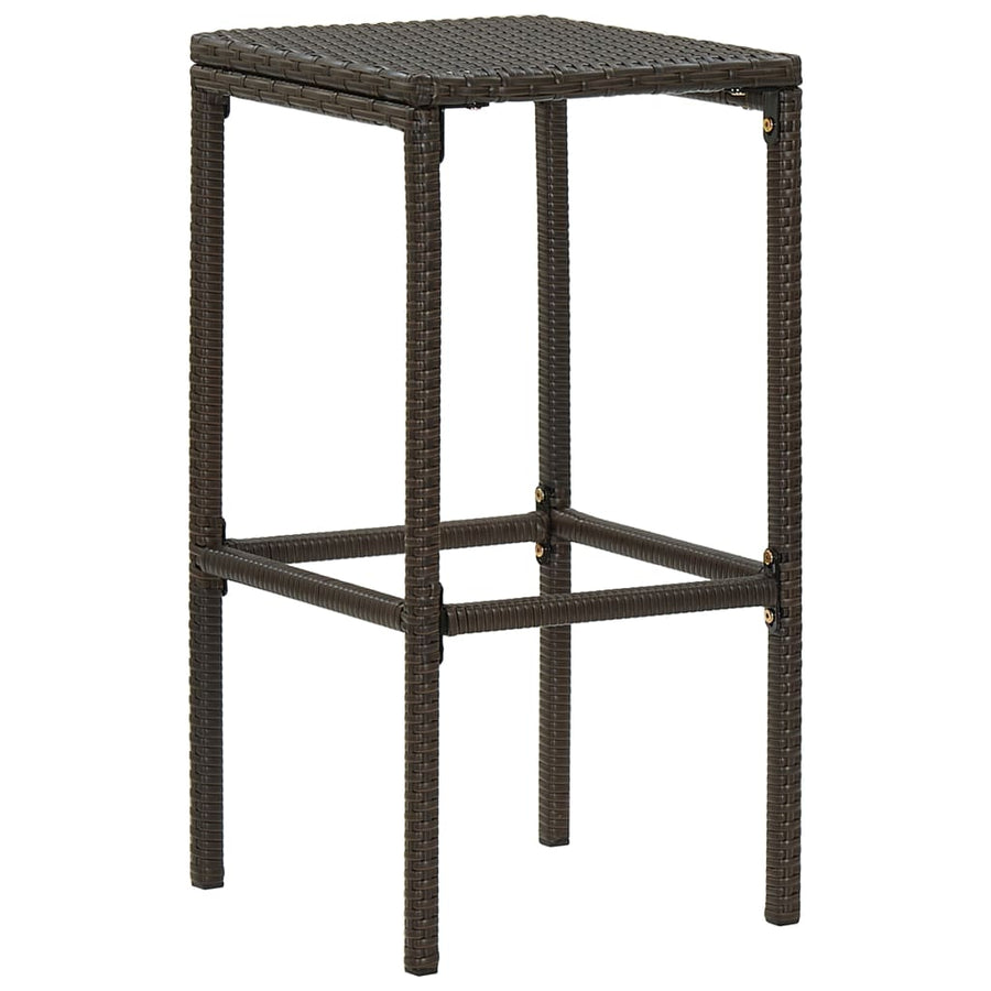 Barkrukken Met Kussens Poly Rattan 4 Bruin