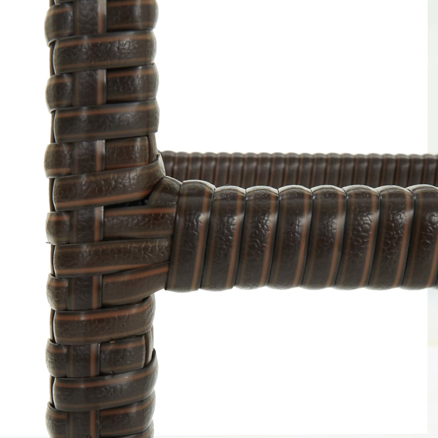 Barkrukken Met Kussens Poly Rattan 4 Bruin
