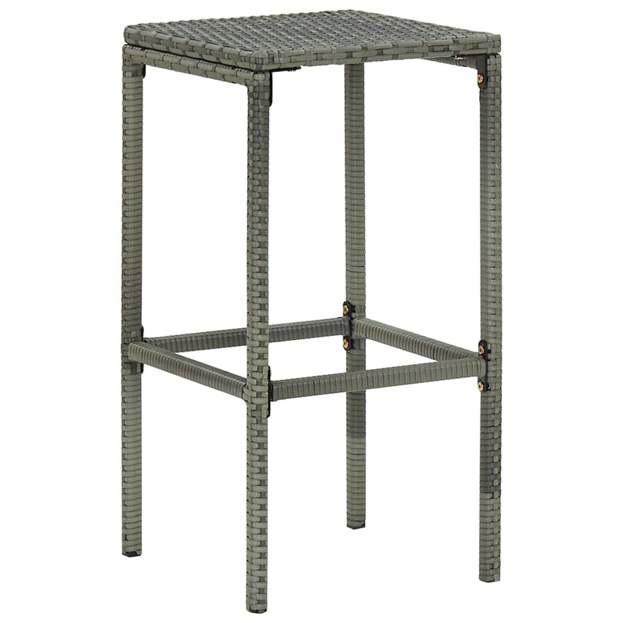 Barkrukken Met Kussens Poly Rattan 4 Grijs