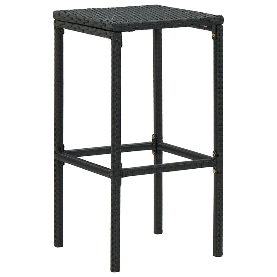 Barkrukken Met Kussens Poly Rattan 6 Zwart