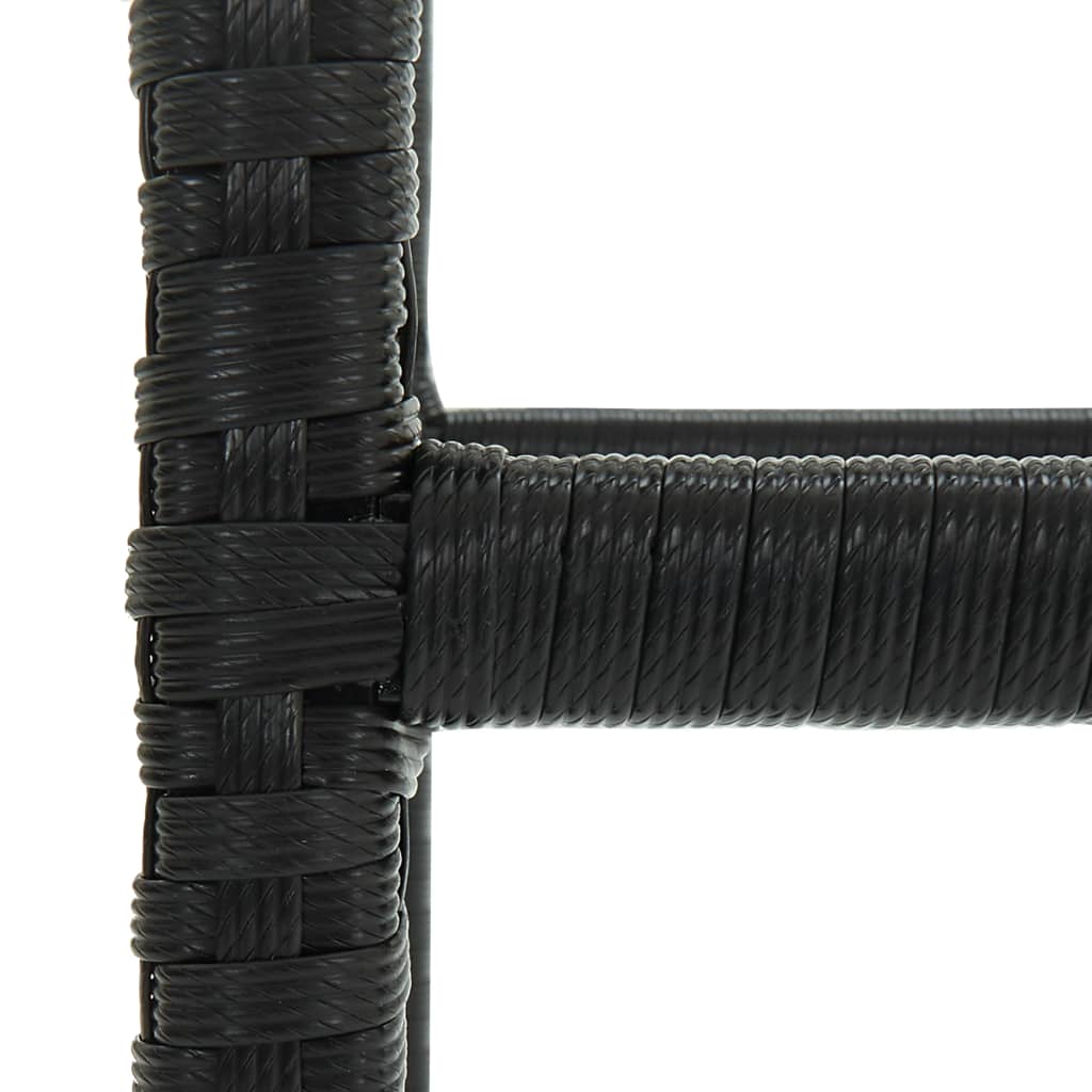 Barkrukken Met Kussens Poly Rattan 6 Zwart