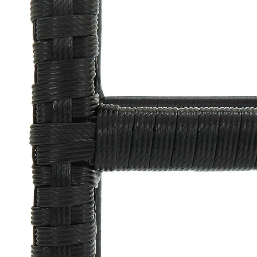 Barkrukken Met Kussens Poly Rattan 6 Zwart