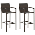 Barkrukken 4 st poly rattan zwart