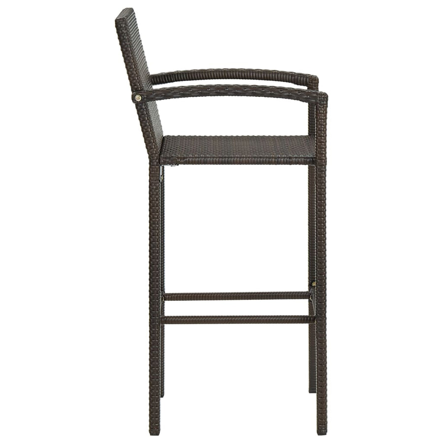 Barkrukken 2 St Poly Rattan Bruin