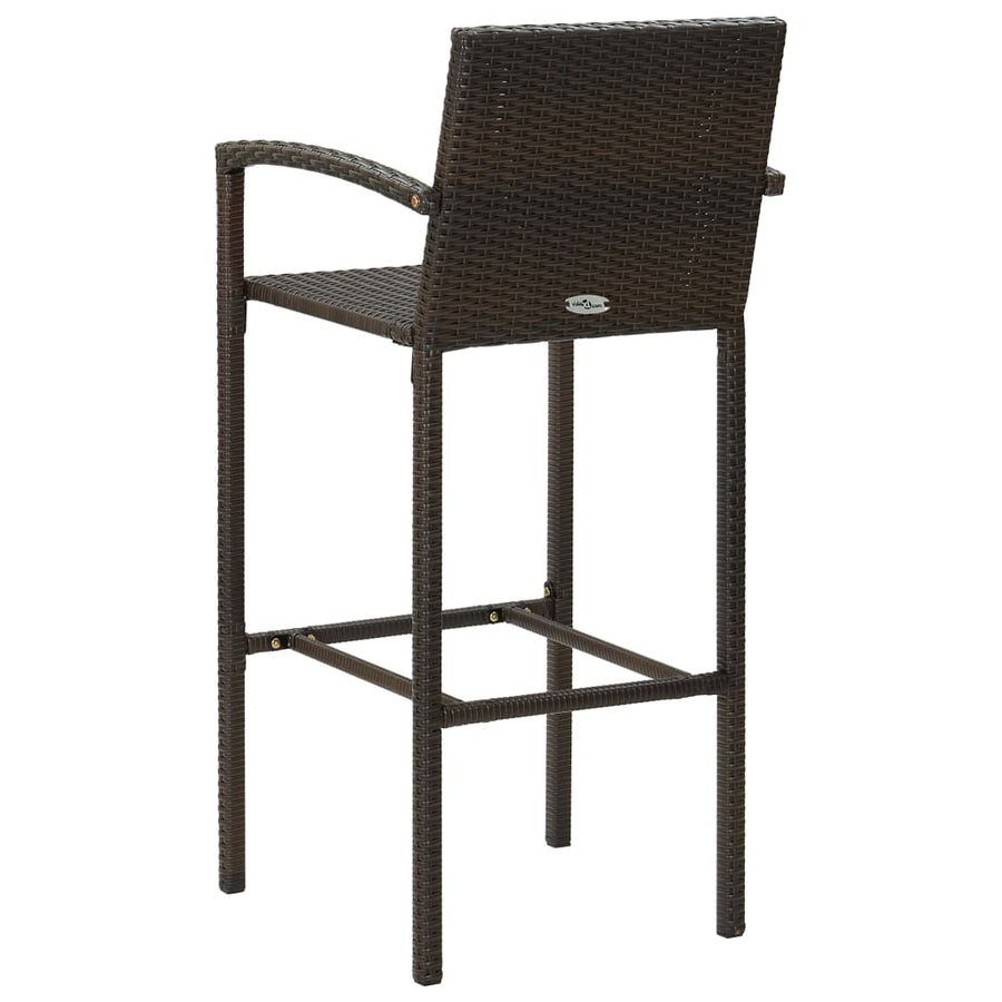 Barkrukken 2 St Poly Rattan Bruin