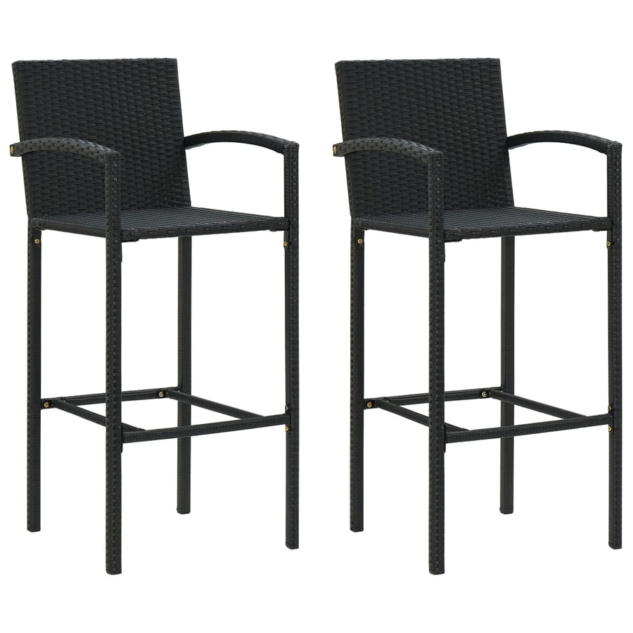 Barkrukken 2 St Poly Rattan Bruin