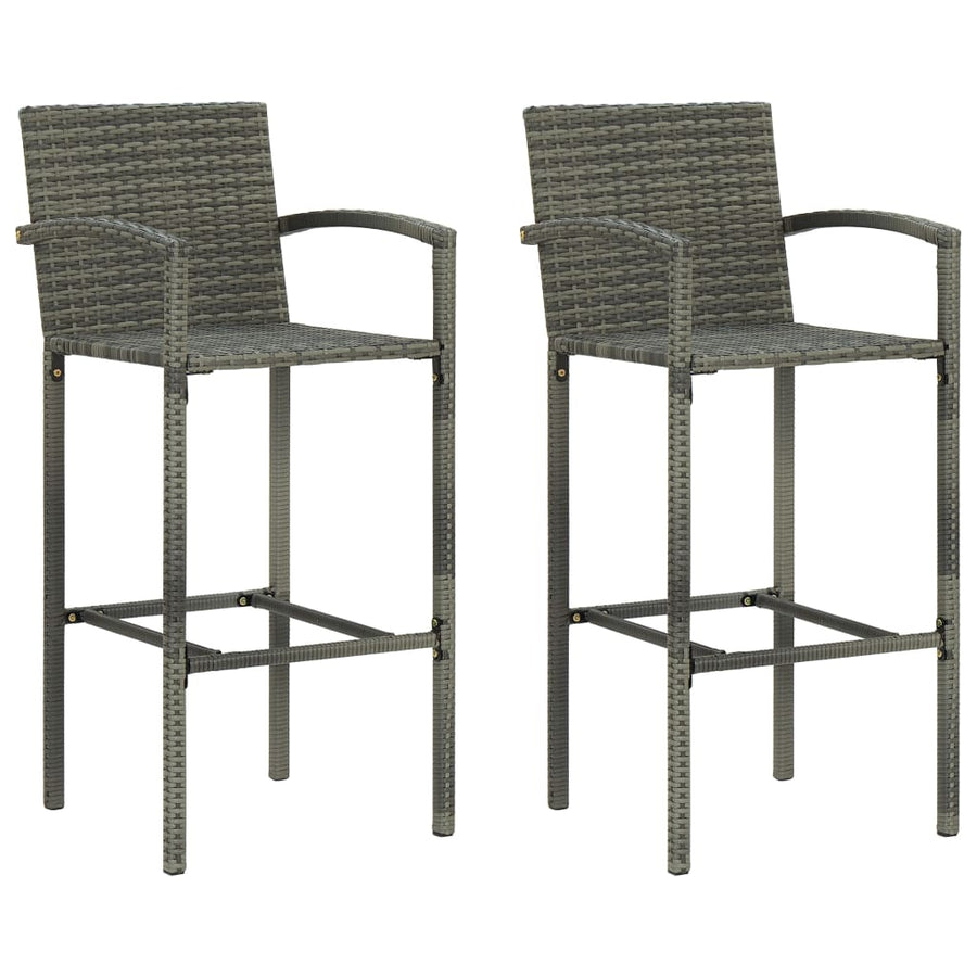 Barkrukken 2 St Poly Rattan Bruin