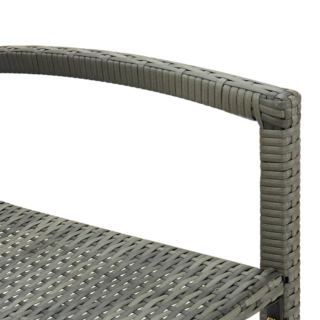 Barkrukken Poly Rattan 2 Grijs
