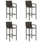 Barkrukken 4 stuks poly rattan bruin 52x56x118 cm