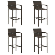 Barkrukken 4 stuks poly rattan bruin 52x56x118 cm