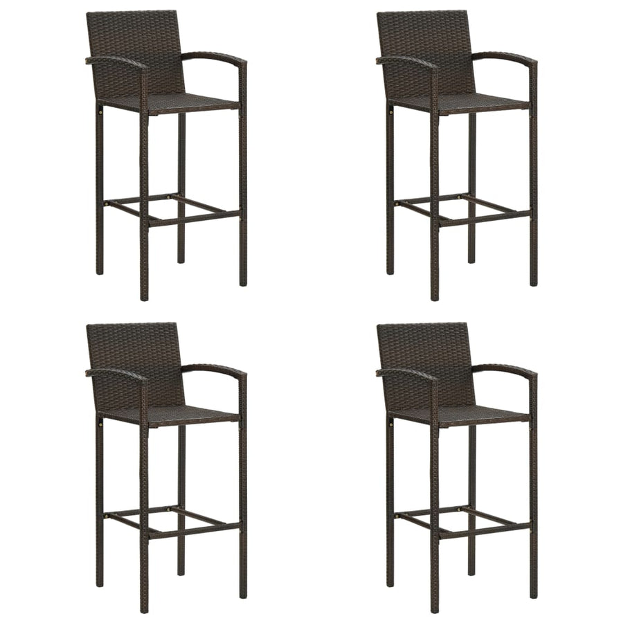 Barkrukken Poly Rattan 4 Bruin