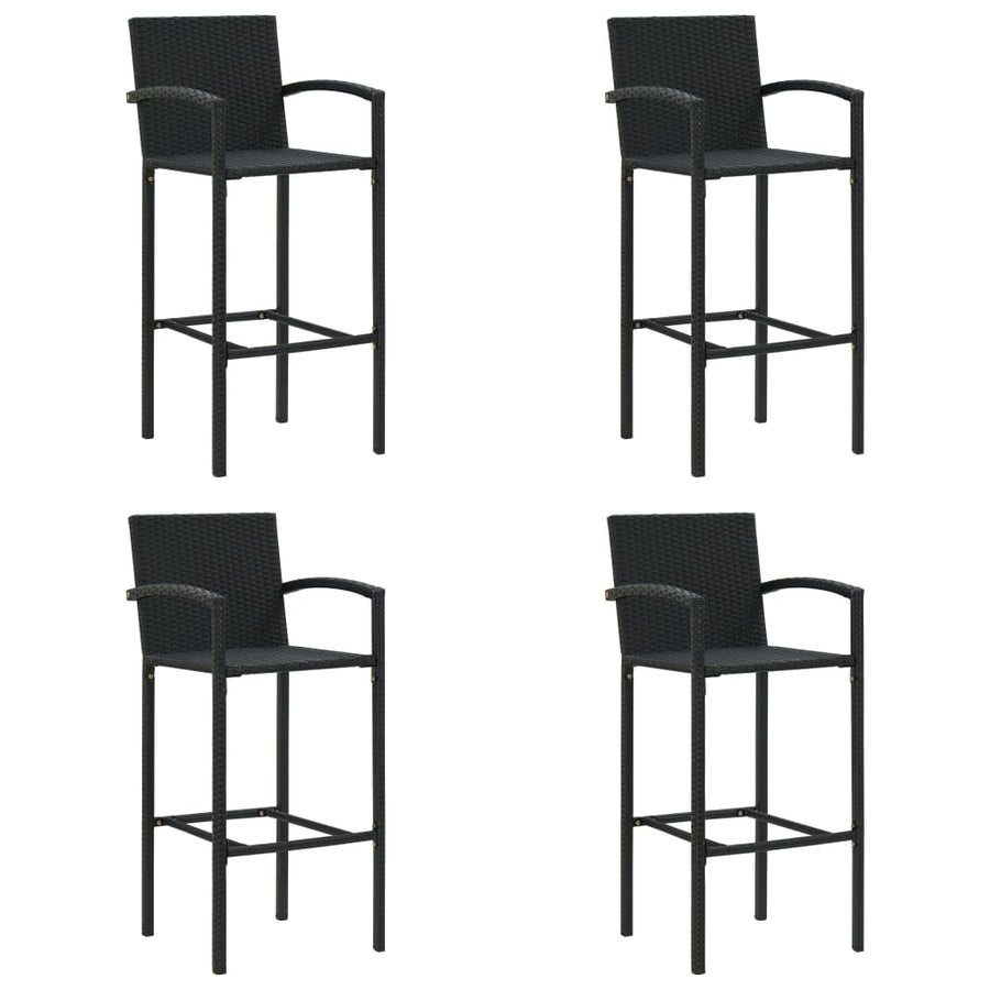 Barkrukken 2 St Poly Rattan Bruin