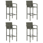 Barkrukken 4 stuks polyrattan grijs 52x56x118 cm
