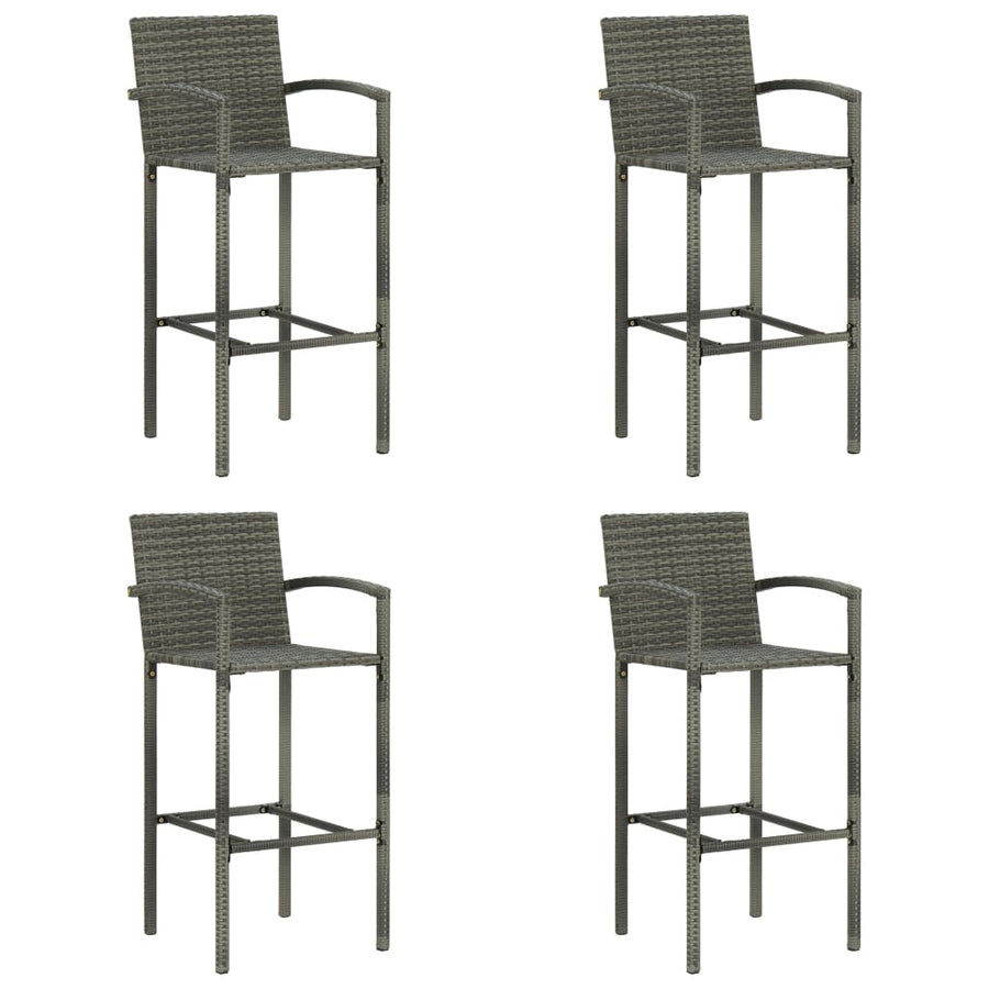 Barkrukken Poly Rattan 4 Grijs