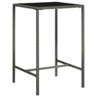 Garden Bar Table 70x70x110 cm Poly Rattan and Glass Grey