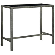 Tuinbartafel 130x60x110 cm poly rattan glas grijs