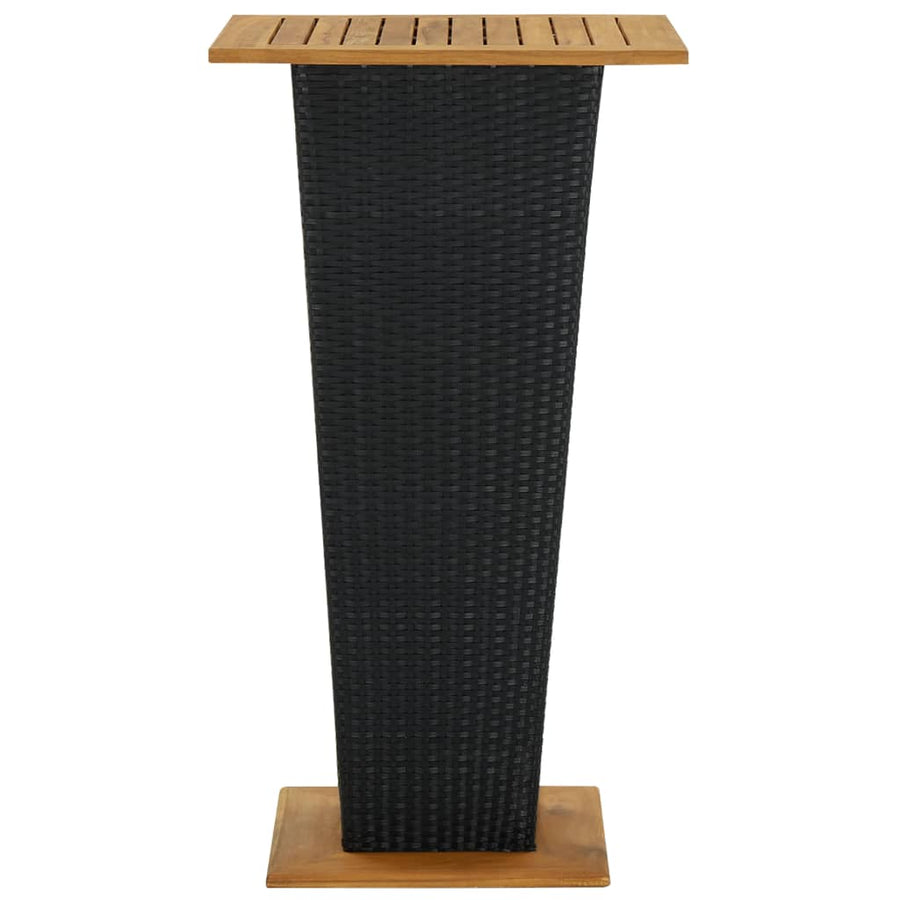 Bartafel Poly Rattan En Massief Acaciahout 60 x 60 x 110 cm