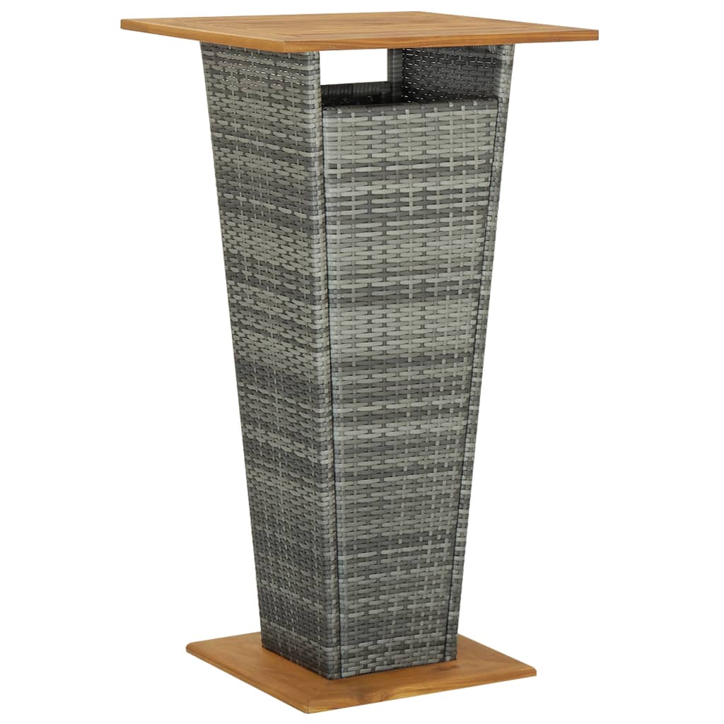 Bartafel Poly Rattan En Massief Acaciahout 60 x 60 x 110 cm
