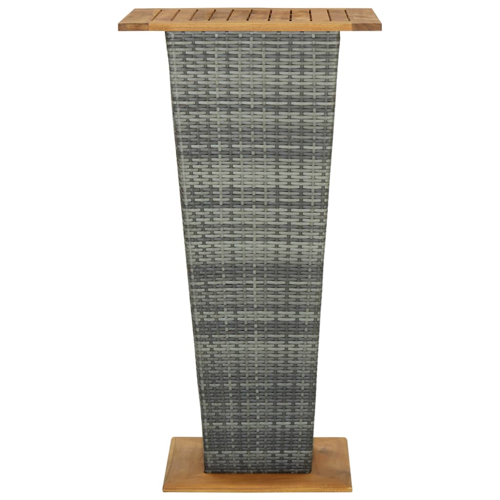 Bartafel Poly Rattan En Massief Acaciahout 60 x 60 x 110 cm