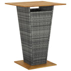 Bartafel 80x80x110 cm poly rattan acaciahout grijs