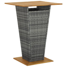 Bartafel 80x80x110 cm poly rattan en massief acaciahout grijs 80 x 80 x 110 cm Grijs