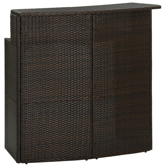 Tuinbartafel 20X55X0 Cm Poly Rattan Bruin