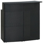 Tuinbartafel 120x55x110 cm poly rattan zwart wandmontage