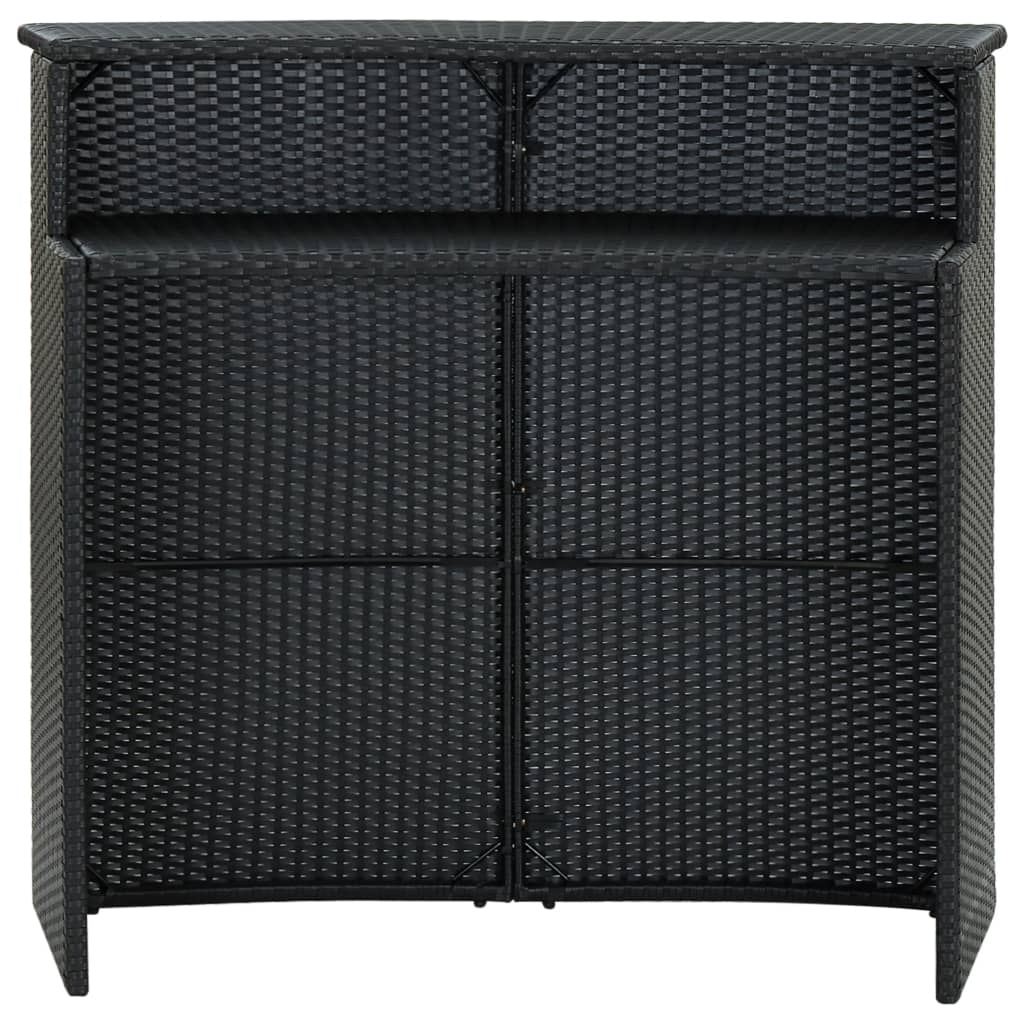 Tuinbartafel 120X55X110 Cm Poly Rattan Zwart
