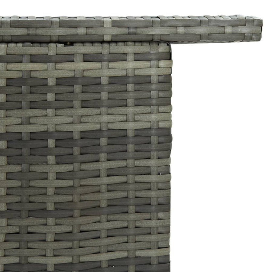 Tuinbartafel 20X55X0 Cm Poly Rattan Grijs