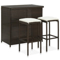 3-delige Barset poly rattan zwart
