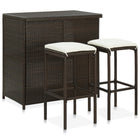 -Delige Barset Poly Rattan Bruin