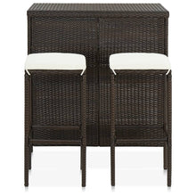3-Delige Barset Poly Rattan Bruin