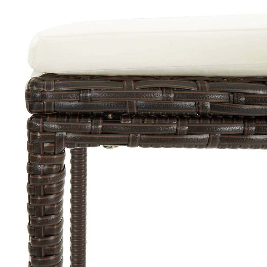 3-Delige Barset Poly Rattan Bruin