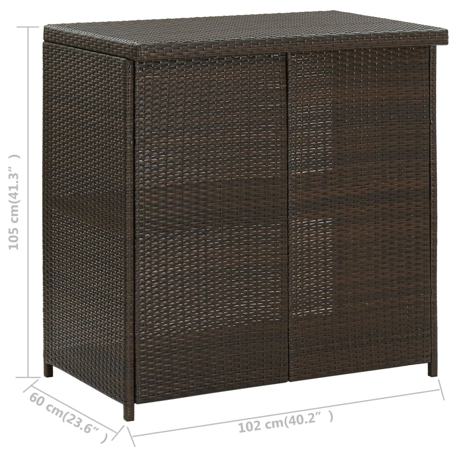 3-Delige Barset Poly Rattan Bruin