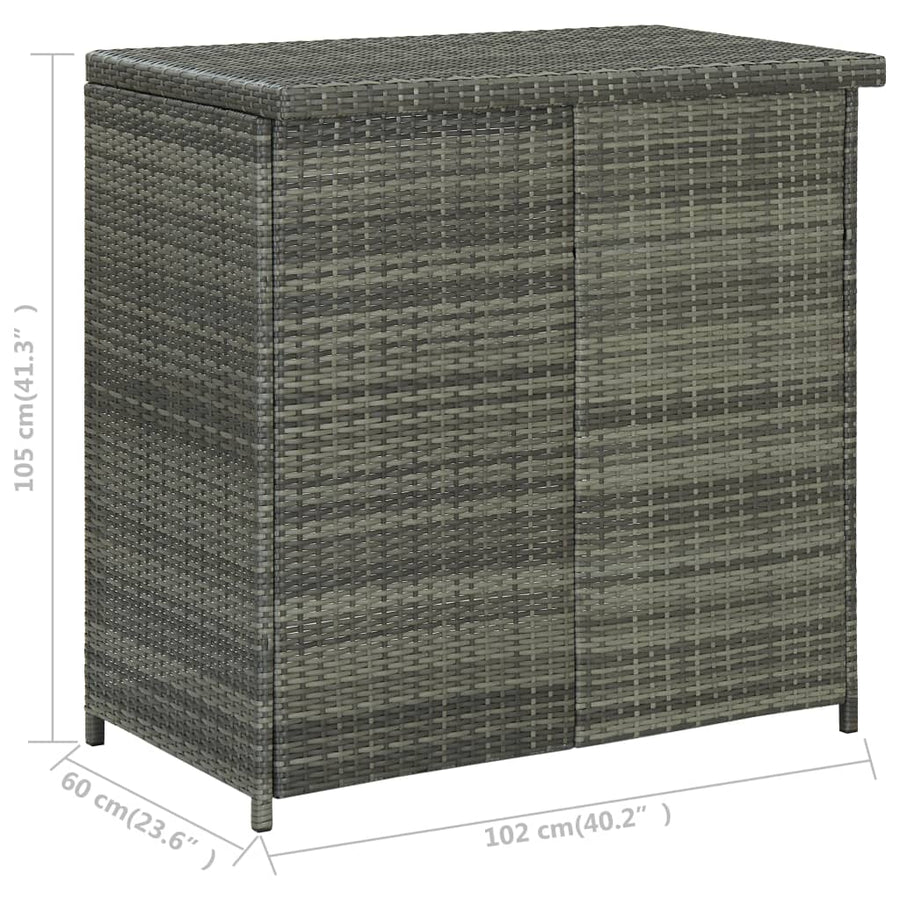 -Delige Barset Poly Rattan Grijs