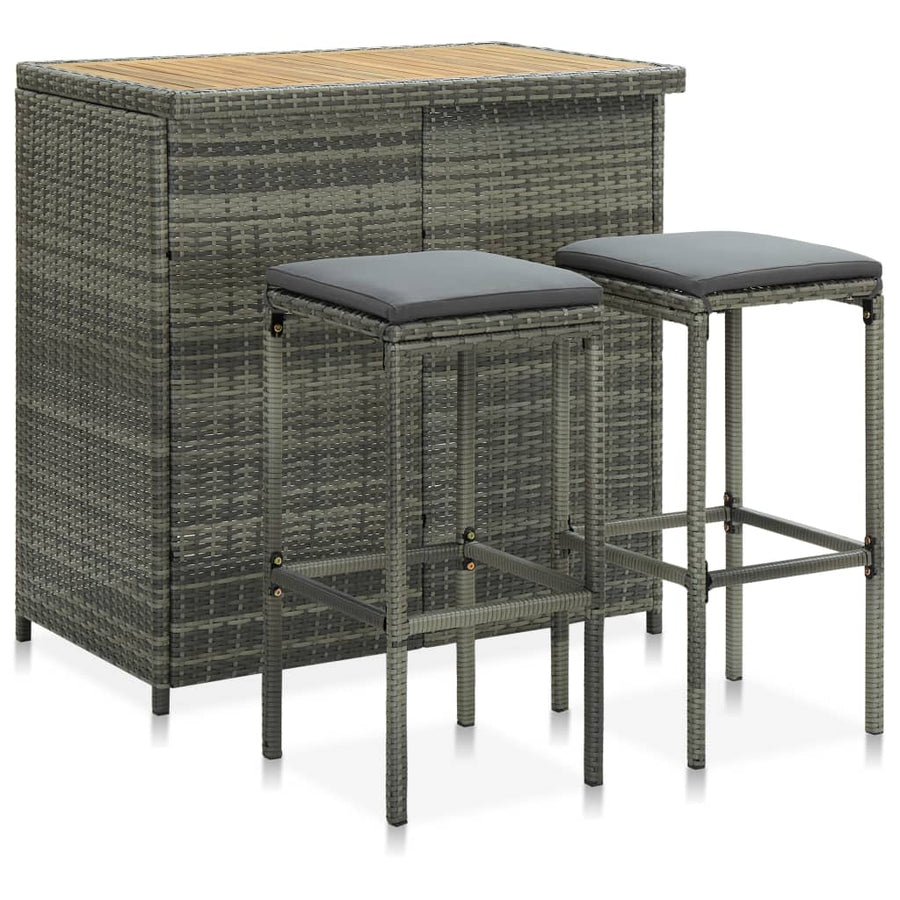 -Delige Barset Poly Rattan Grijs en bruin