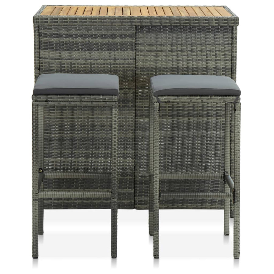 -Delige Barset Poly Rattan Grijs en bruin