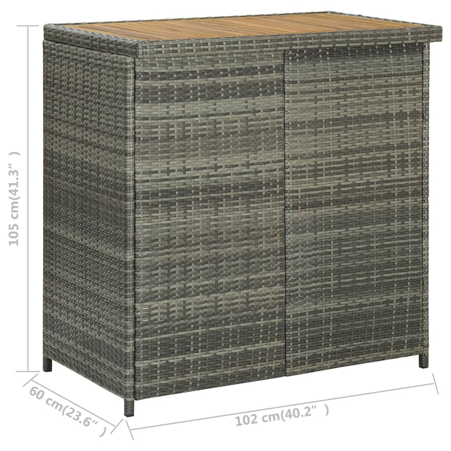 -Delige Barset Poly Rattan Grijs en bruin