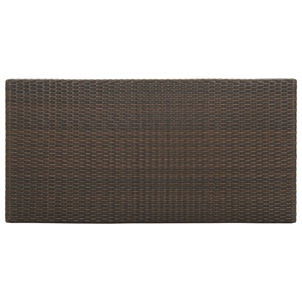 Bartafel Met Opbergrek 20X60X0 Cm Poly Rattan Bruin